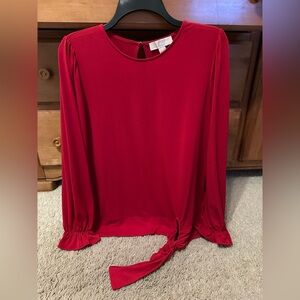 NWOT MICHAEL KORS TIE BOTTOM BLOUSE